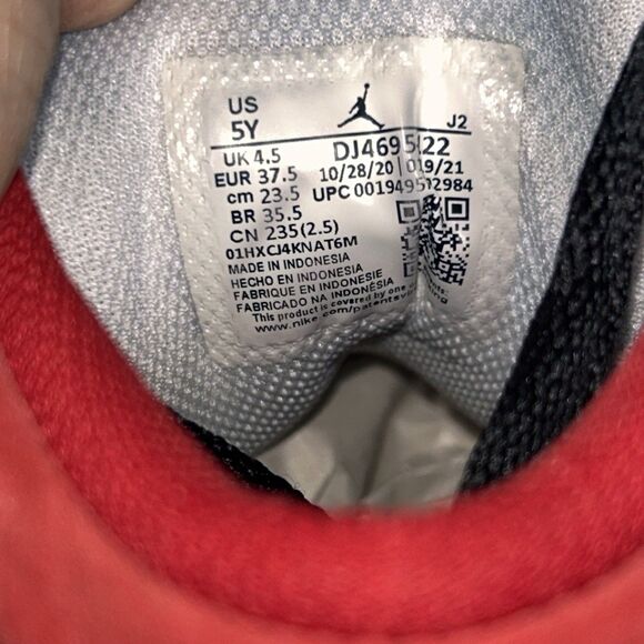 Nike Air Jordan 1 Mid Gym 4.5Y White Black Red Womens 6 - Picture 8 of 16